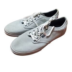 Vans Atwood Canvas Sneakers Size 10 Women’s Skate Shoes | White Blue Pinstripe